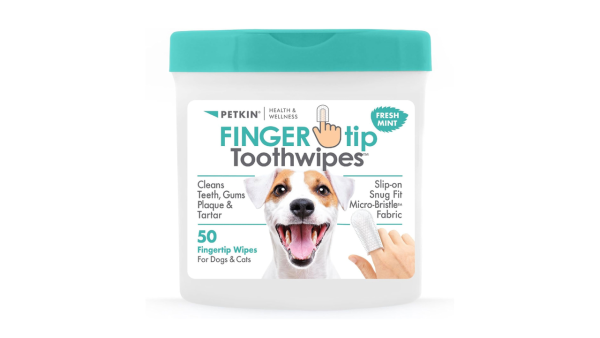 Petkin Fingertip Tooth Wipes Mint 50 Pack Sale