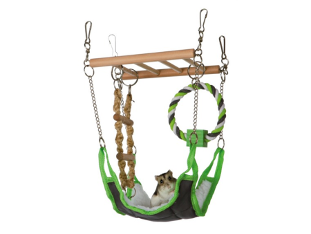 Small Animal Suspension Bridge with Hammock For Discount