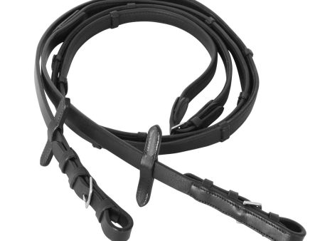 Cavallino Soft Leather Reins Black Hack Cheap