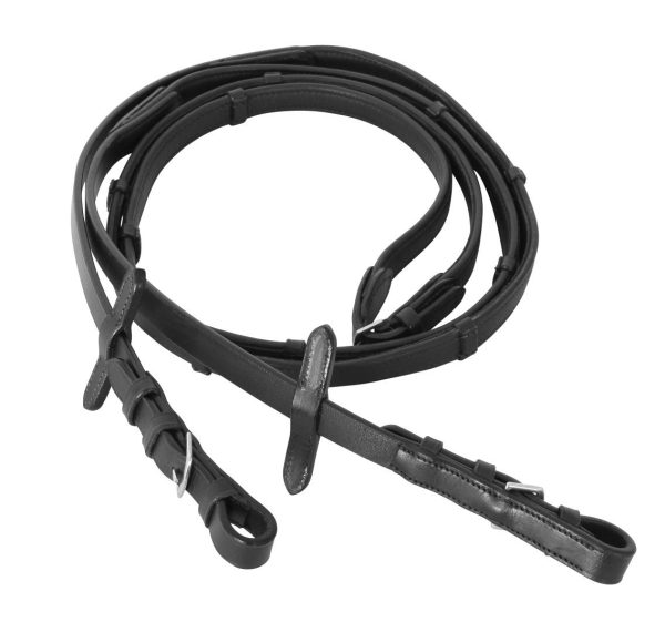 Cavallino Soft Leather Reins Black Hack Cheap