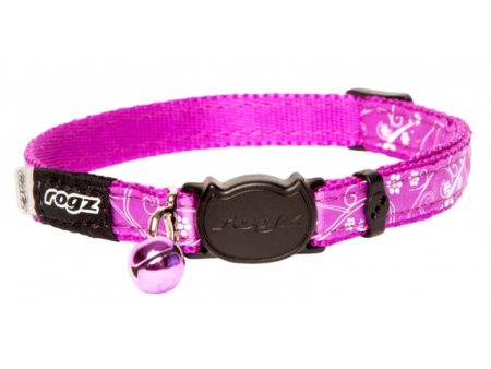 Rogz Silkycat Safeloc Purple Filigree Small Cheap