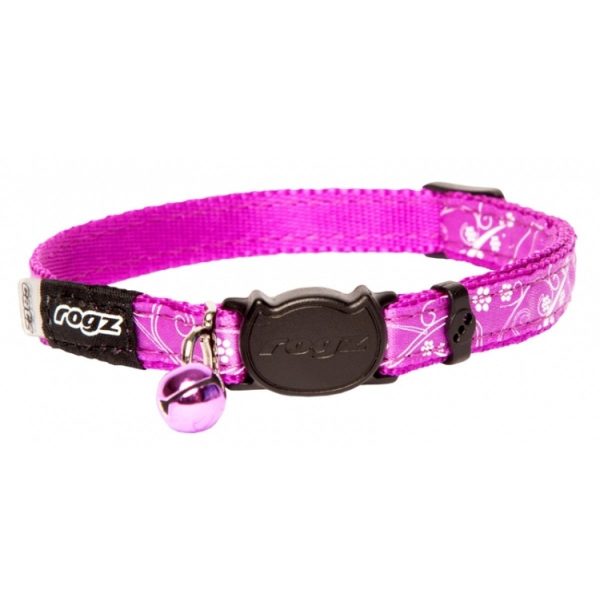 Rogz Silkycat Safeloc Purple Filigree Small Cheap