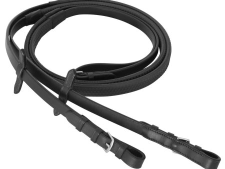 Cavallino Rubber Grip Reins Black Hack Online now