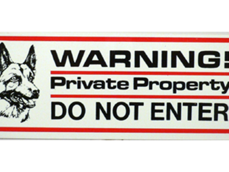 Warning Private Property Sign Fashion