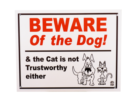 Beware of The Dog & The Cat Sign Online Hot Sale