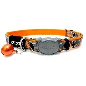 Rogz Nightcat Safeloc Collar Orange Birds Small Discount