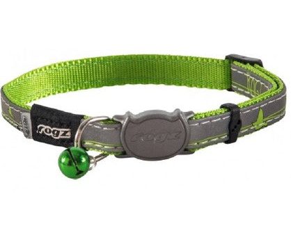 Rogz Nightcat Safeloc Collar Lime Swallows Small Discount