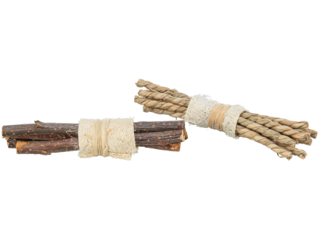 Trixie Seagrass & Wood Gnawing Sticks with Loofa 2pack Online Hot Sale