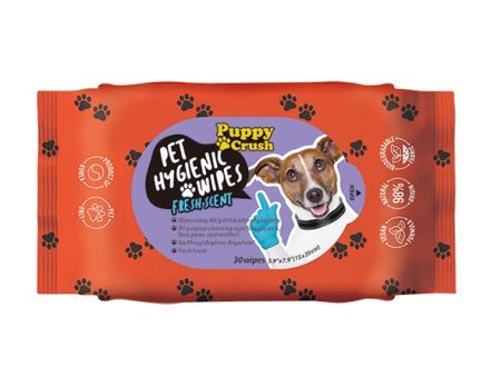 PuppyCrush Pet Hygienic Wipes 30pk -  Fresh Scent For Discount