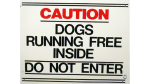 Caution Dogs Running Free Sign Large Discount