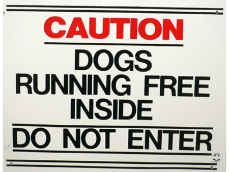 Caution Dogs Running Free Sign Large Discount