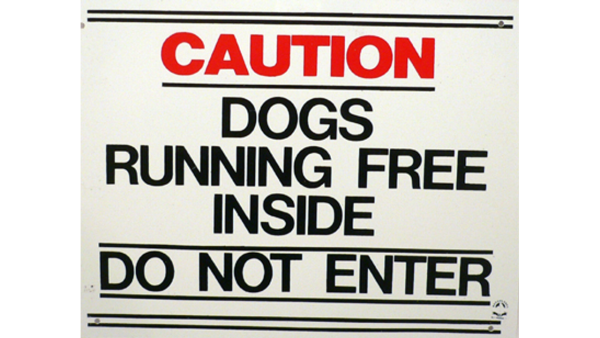 Caution Dogs Running Free Sign Large Discount