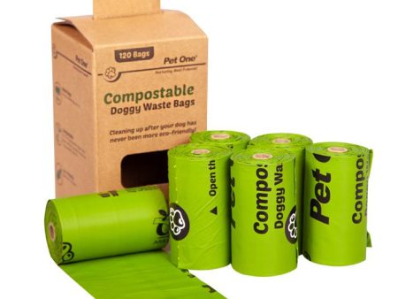 Pet One Compostable Doggy Waste Bags 6 Rolls Online