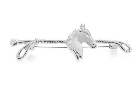 Blue Tag Stockpin Whip with Horsehead Silver Hot on Sale