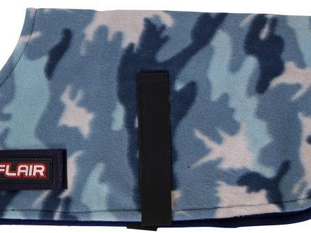 Flair Pattern Polar Fleece Coat Blue Camo For Discount