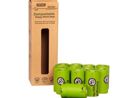 Pet One Compostable Doggy Waste Bags 12 Rolls For Discount