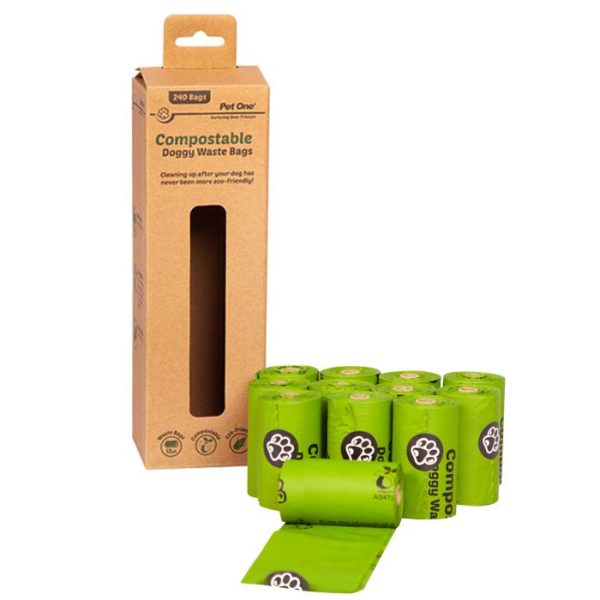 Pet One Compostable Doggy Waste Bags 12 Rolls For Discount