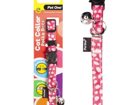 Pet One Cat Collar Polka Dots Pink Cheap