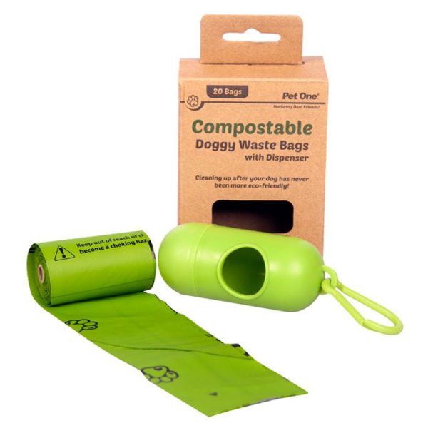 Pet One Compostable Doggy Waste Bags & Dispenser Online