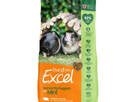 Burgess Excel Guinea Pig Nuggets with Mint 3KG* on Sale