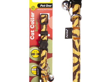 Pet One Cat Collar Nylon Safari Yellow Cheap