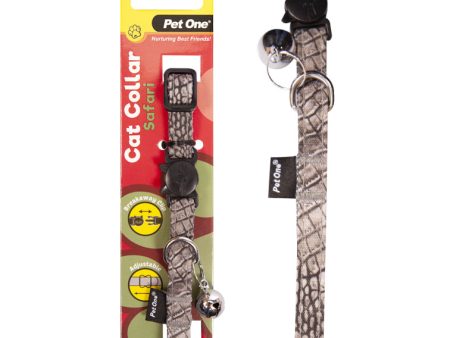 Pet One Cat Collar Nylon Safari Grey For Cheap