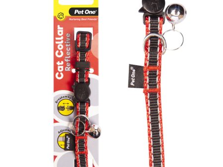 Pet One Cat Collar Reflective Black Red For Discount