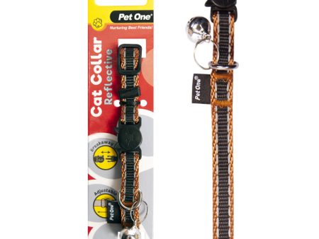 Pet One Cat Collar Reflective Black Brown For Discount