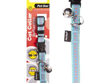 Pet One Cat Collar Reflective Aqua Fashion