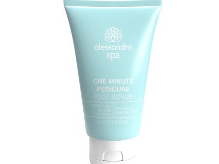 Alessandro ONE MINUTE PEDICURE pėdų šveitiklis su jūros druska, taukmedžio sviestu 75ml +dovana Sale